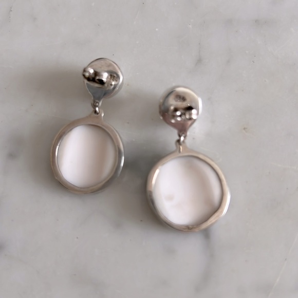 Earrings | Pearl + Tortoise Shell | Sterling Silver | Handmade in Mexico | $20 - Picture 4 of 8